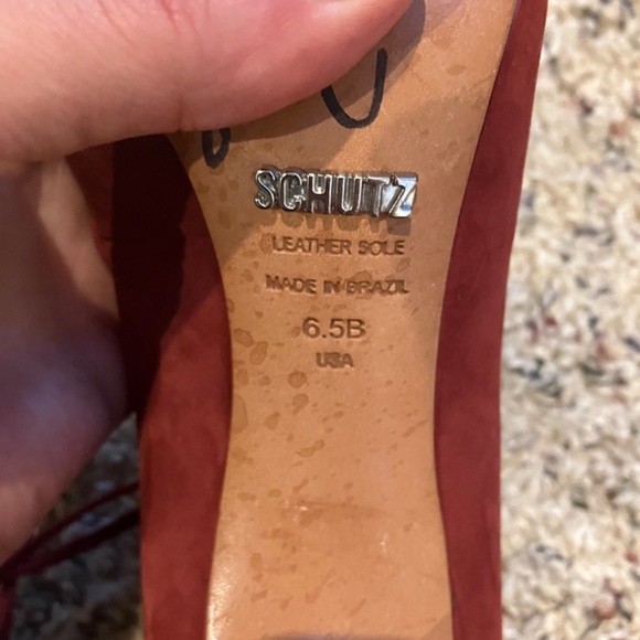 Schutz Women's Shyva Dress Pump Red Wine Suede size 6.5 - Picture 5 of 7